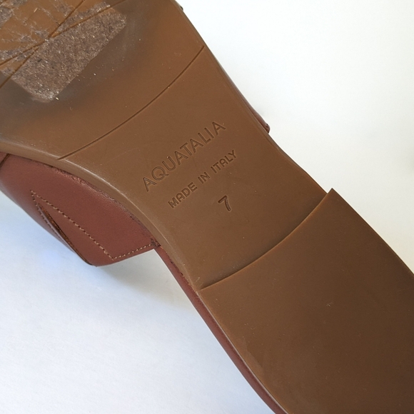 Aquatalia Brown Leather Slides - Picture 8 of 9